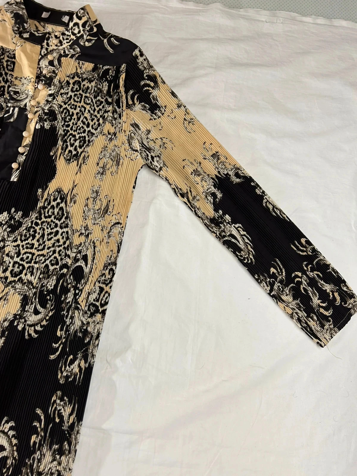 Beige and black vintage patterned maxi dress – photo 8